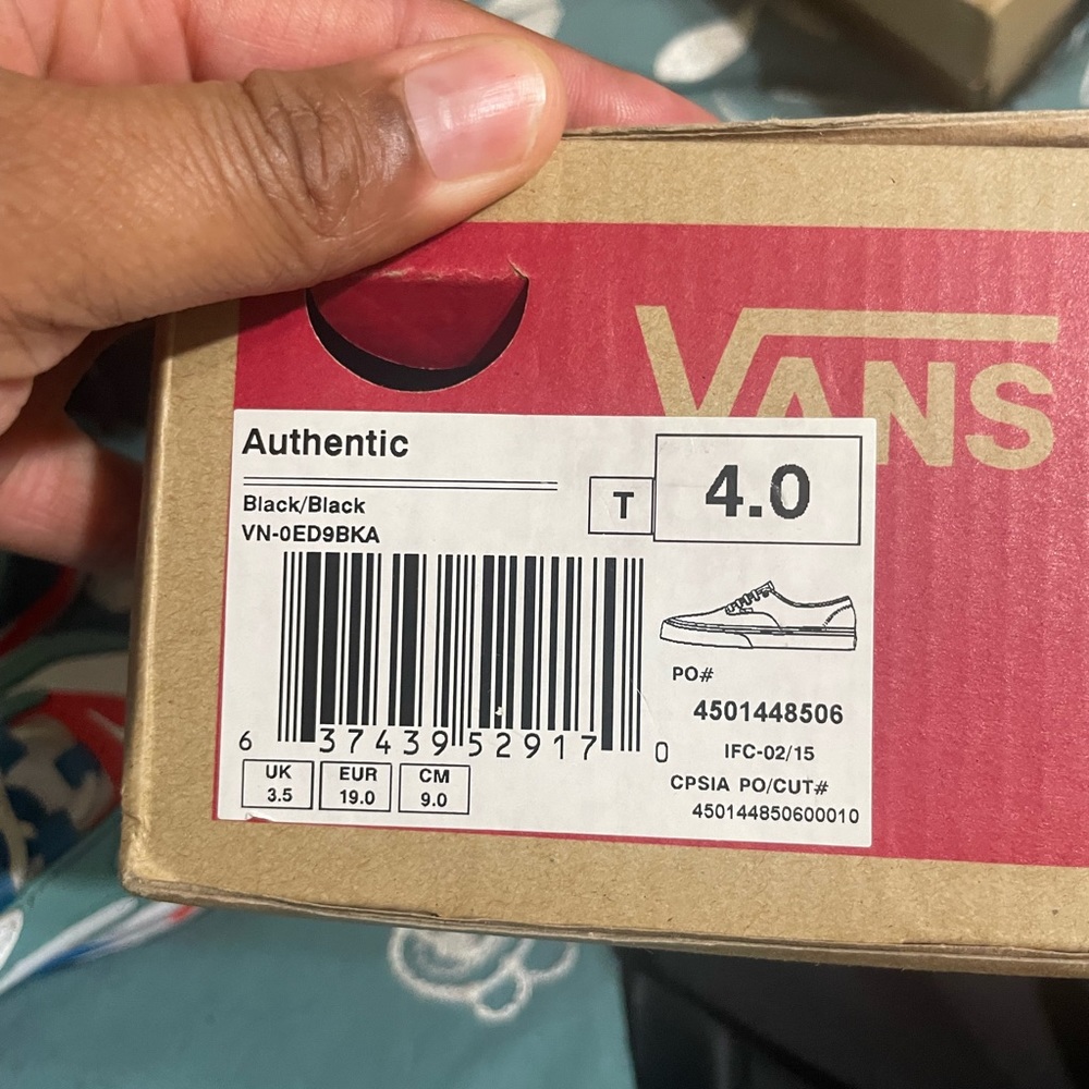 Black Toddler Vans 4c